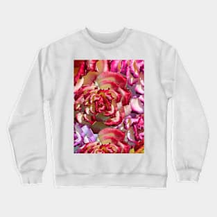 Pink and White Roses Crewneck Sweatshirt